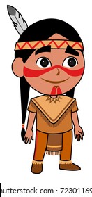 American Indian Native standing looking to the side