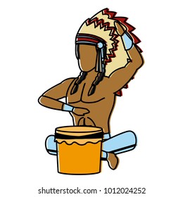 American indian seated