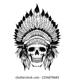 American Indian skull Vector image