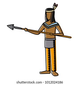 American indian with spear