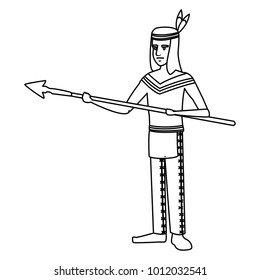 American indian with spear