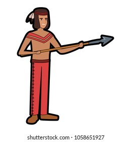 American indian with spear