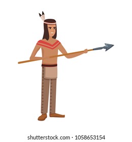 American indian with spear