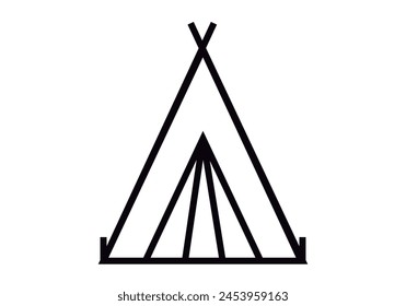 American indian tent black icon.