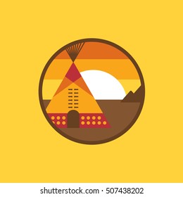 American indian tipi icon. Vector illustration