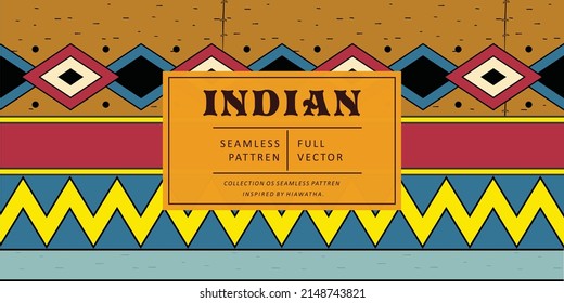 American indians seamless pattern ethnic tribal vector image