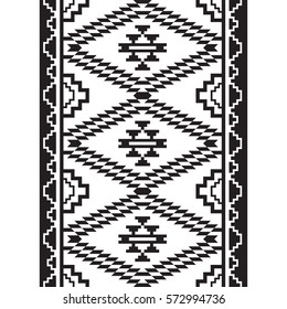 American Indians tribal pattern, black and white colors.