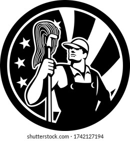 American Industrial Cleaner USA Flag Icon