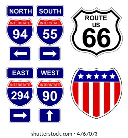 Directions To Route 80 East American Interstate Signs Directions Illustration Stock Vector (Royalty  Free) 4767073 | Shutterstock