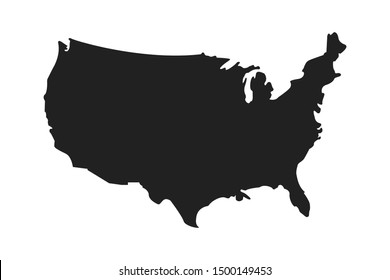 American isolated vector icon. Country map shape. Isolated white background. American patriotic background. EPS 10