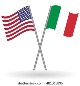 italian and american flags together