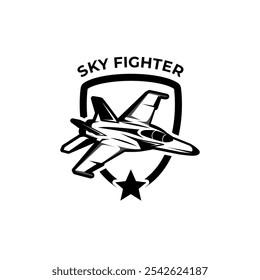 american jet fighter logo vector