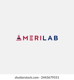 American Lab Logo. Combining American symbol and lab symbol.