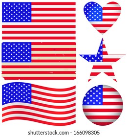 American labels set. Fully editable EPS10 vector.