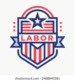 American labor day badge icon 