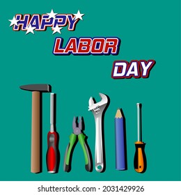 vector de felicitaciones de la jornada laboral estadounidense