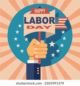 American labor day design illustrator