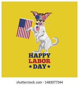 American Labor Day Greeting Card For Dog Lovers