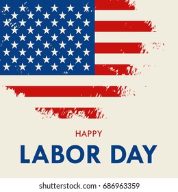 American Labor day greeting card vector illustration.