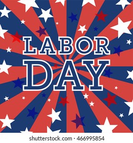 American Labor Day Sale banner with stars, United States of America.
