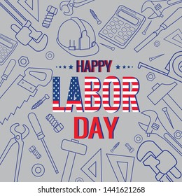 
American labor day sign wi...ine art item vector
