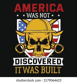 American laborer tshirt design vector illustration