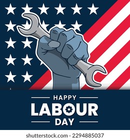 American Labour Day Illustration Vector Design Background 1 May