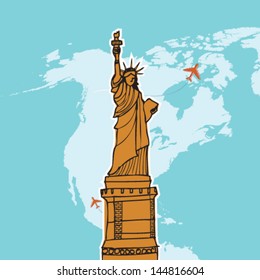 American Landmarks illustration vector