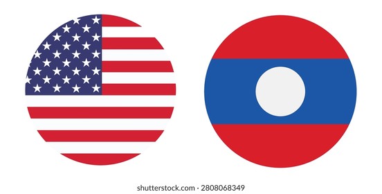 American and Laotian flags, side by side
