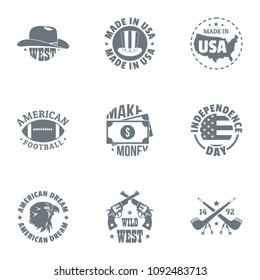 American league logo set. Simple set of 9 american league vector logo for web isolated on white background