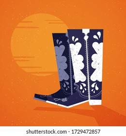 American Leather Cowboy Boots Illustration