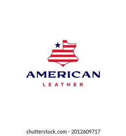 american leather usa flag logo vector icon illustration