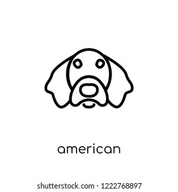 American Leopard Hound dog icon. Trendy modern flat linear vector American Leopard Hound dog icon on white background from thin line dogs collection, editable outline stroke vector illustration