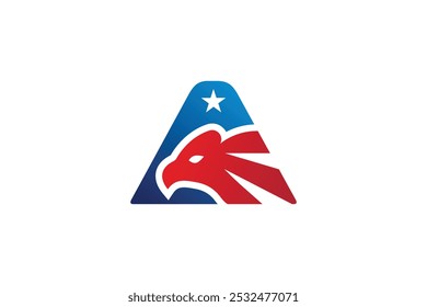 Plantilla de diseño de símbolo de logotipo de águila de letra americana