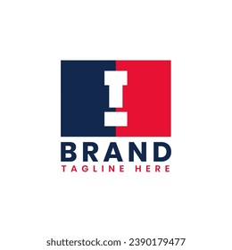American Letter I Logo Design, Initial Political and Patriotic I Logo Template