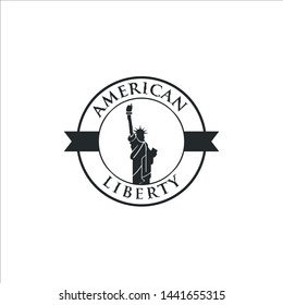 AMERICAN liberty logo design isolated white background