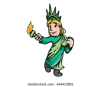 American Liberty Statue Caricature  - Visit New York Tourism