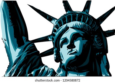 the american Liberty Statue Icon vector Illustration