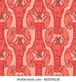American Lobster, Vector illustration for artwork in small sizes.