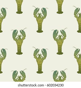 American Lobster, Vector illustration for artwork in small sizes.