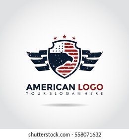 American Logo Template. Vector Illustrator eps.10