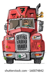 American lorry - cartoon