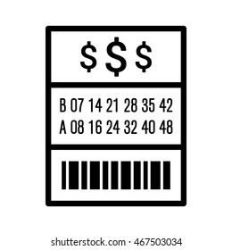 American Lottery / Lotto Ticket Line Art Vector Icon For Websites