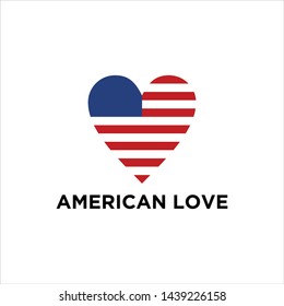 american love logo stock design