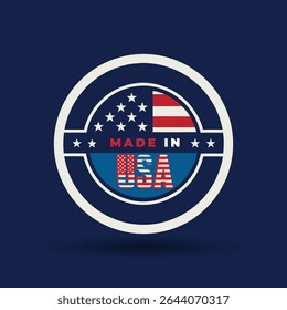 American made product label design with usa flag and stars