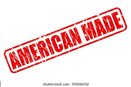 AMERICAN MADE red stamp text on white