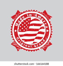 american made in usa retro vintage old school labels with removable grunge effect