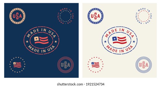 American made in usa stamp vintage vector badge