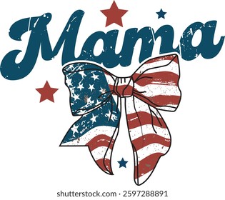 American Mama Independence Day Trendy 4th of July T-shirt Design