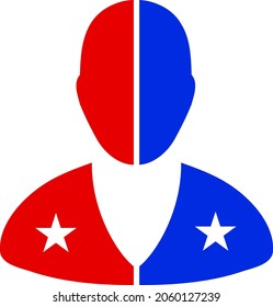American Man vector icon. A flat illustration design of American Man icon on a white background.